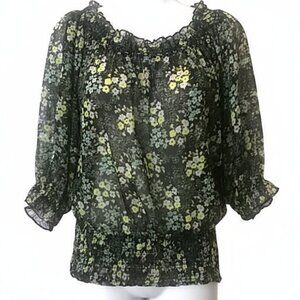 Confess Women's Cottagecore Fairycore  Floral Blouse Sz.Medium